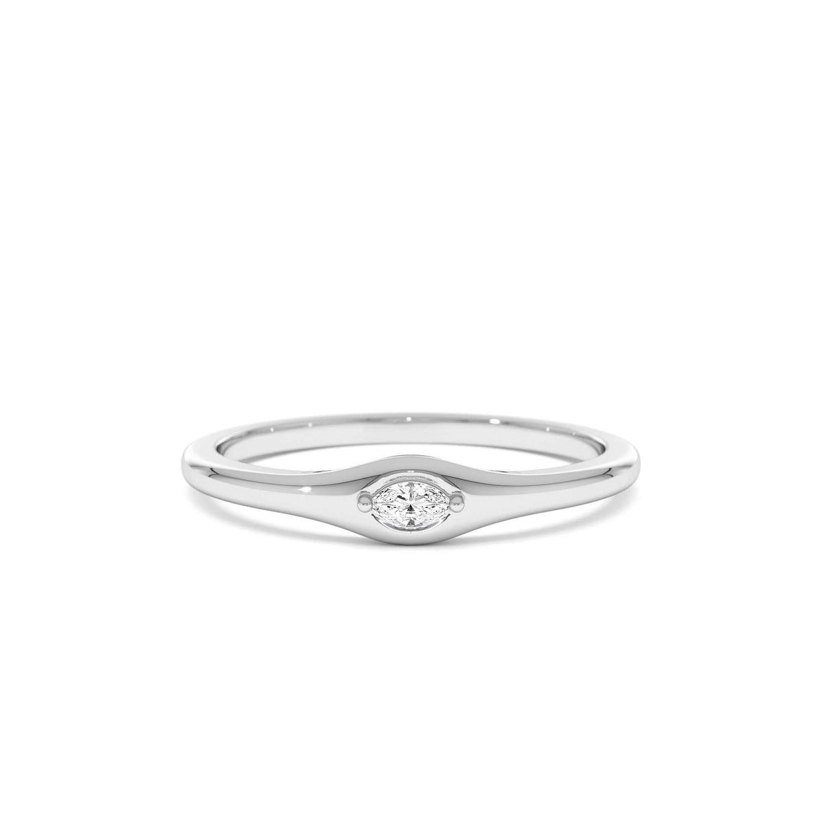 Marquise Diamond Stacking Ring in 14K Gold — view 4