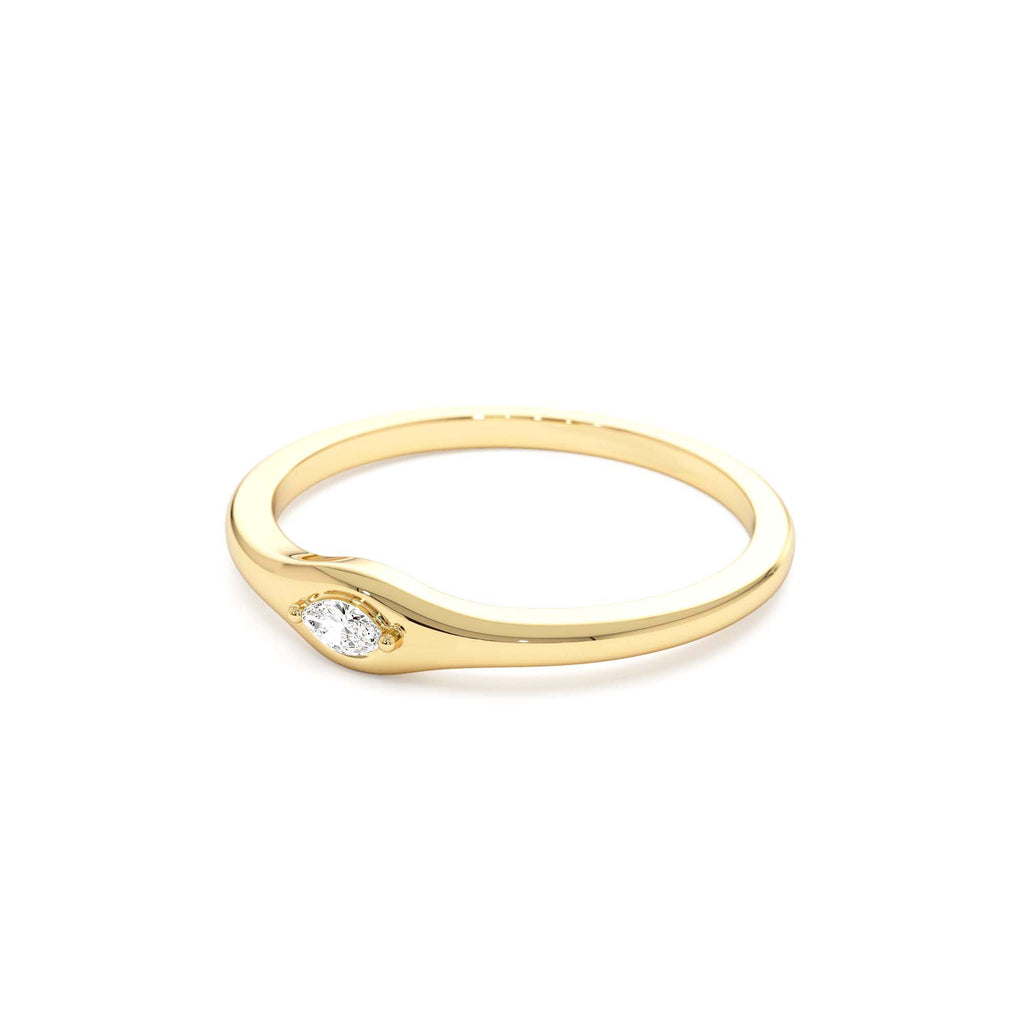 Marquise Diamond Stacking Ring in 14K Gold — view 2