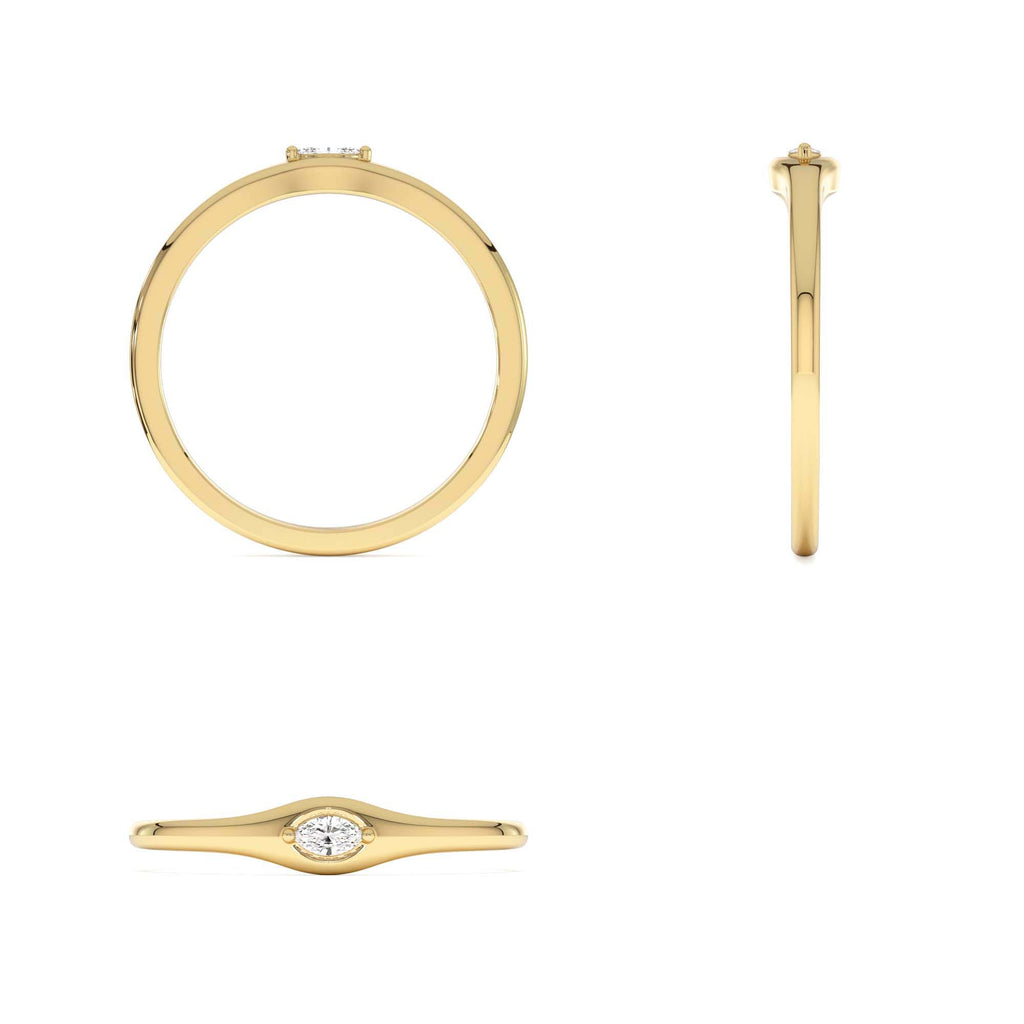 Marquise Diamond Stacking Ring in 14K Gold — view 3