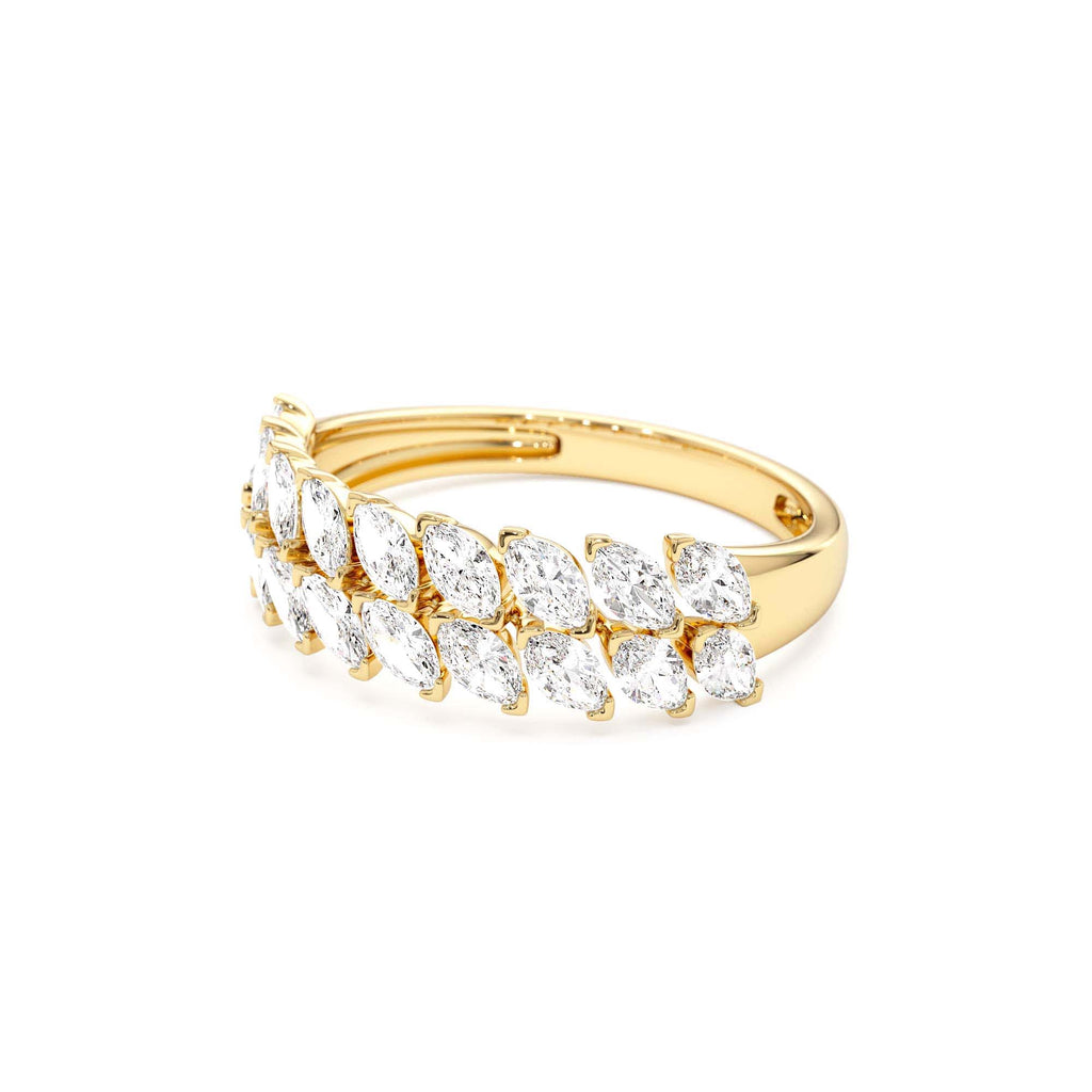 Double Row Marquise Anniversary Ring in 14K Gold — view 2
