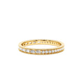 Half Baguette Half Round Diamond Eternity Band in 14K Gold — view 1