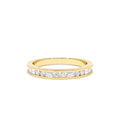 Baguette and Round Diamond Channel Band in 14K Gold — view 1
