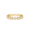 Diamond Eternity Bezel and Clover Ring in 14K Gold — view 1