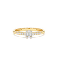 Baguette Diamond Cluster Stacking Pavé Band in 14K Gold — view 1