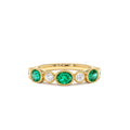 Emerald Diamond Milgrain Stacking Band in 14K Gold — view 1