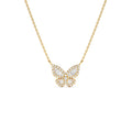 Baguette Diamond Butterfly Necklace in 14K Gold — view 1