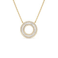 Baguette Diamond Circle Pendant Necklace in 14K Gold — view 1