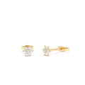 Diamond Floral Cluster Stud Earrings in 14K Gold — view 1