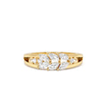 Diamond Leaf Style Marquise Ring in 14K Gold — view 1