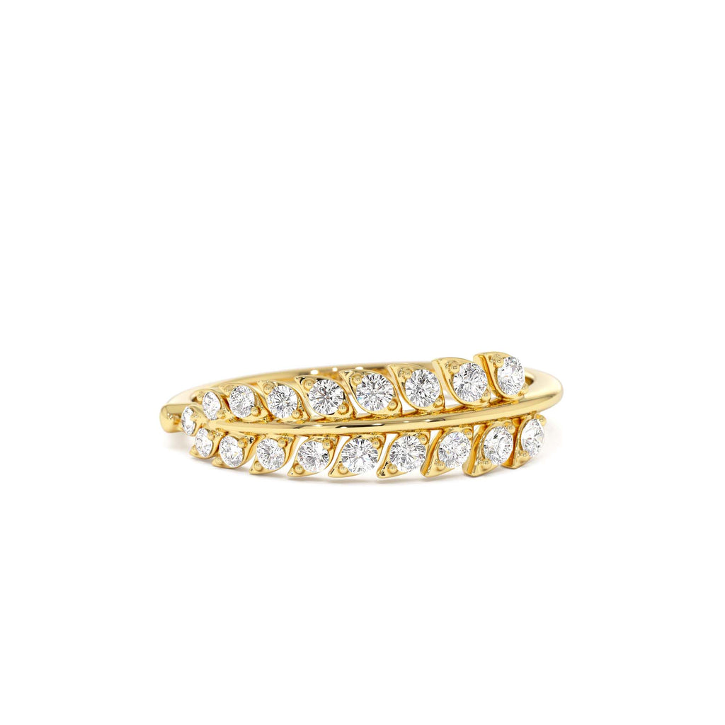 Leaf Inspired Diamond Wrap Ring in 14K Gold — view 1