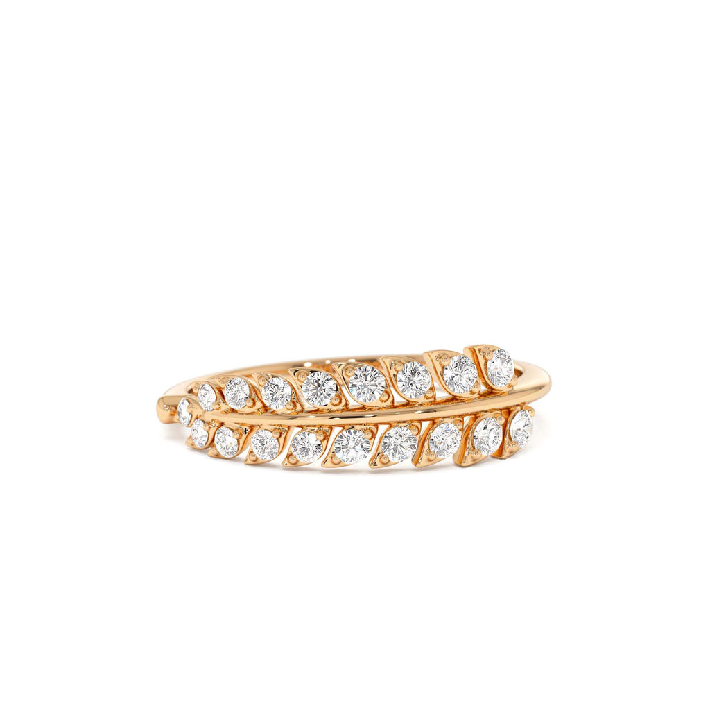 Leaf Inspired Diamond Wrap Ring in 14K Gold — view 5