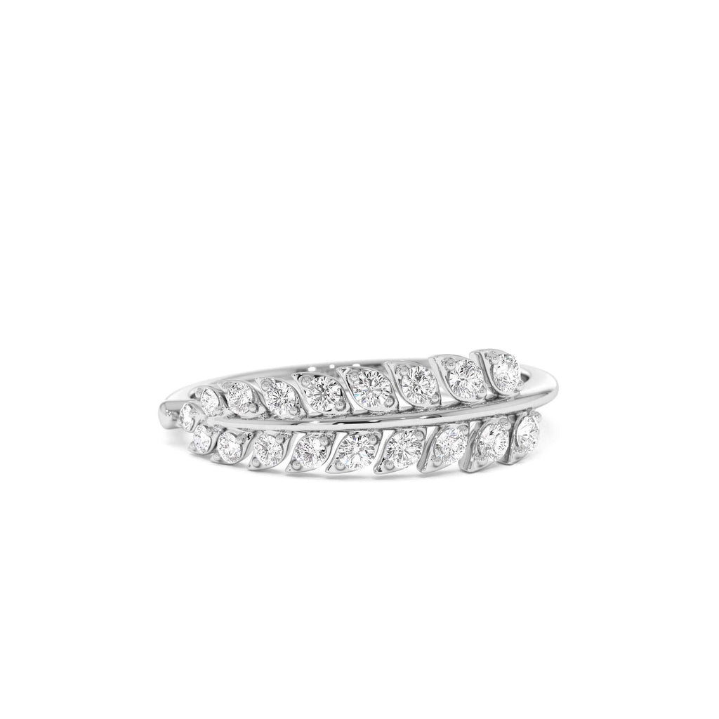 Leaf Inspired Diamond Wrap Ring in 14K Gold — view 4