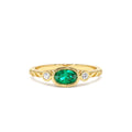 Classic Emerald and Diamond Ring in 14K Gold — view 1