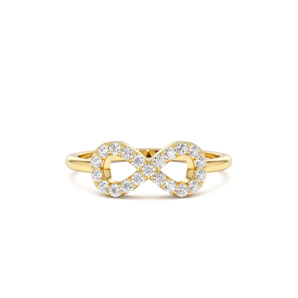Diamond Infinity Symbol Ring in 14K Gold — view 1