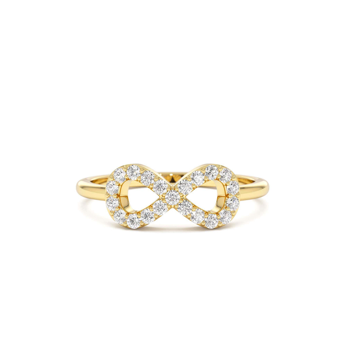 Diamond Infinity Symbol Ring in 14K Gold — view 1