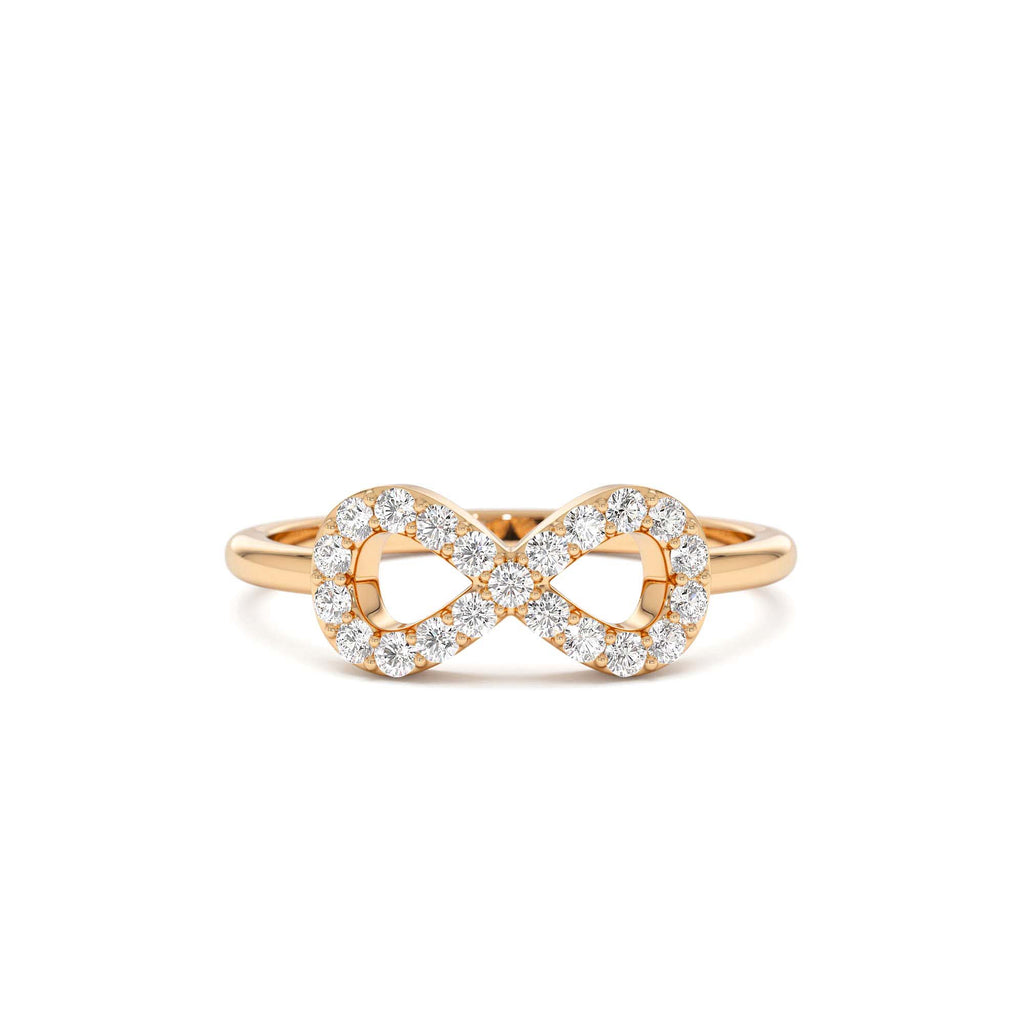 Diamond Infinity Symbol Ring in 14K Gold — view 5