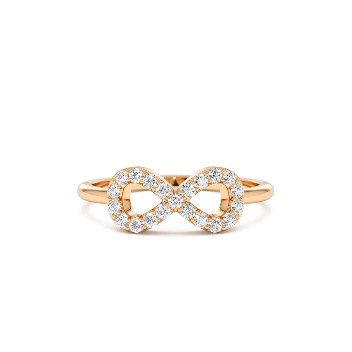 Diamond Infinity Symbol Ring in 14K Gold — view 5