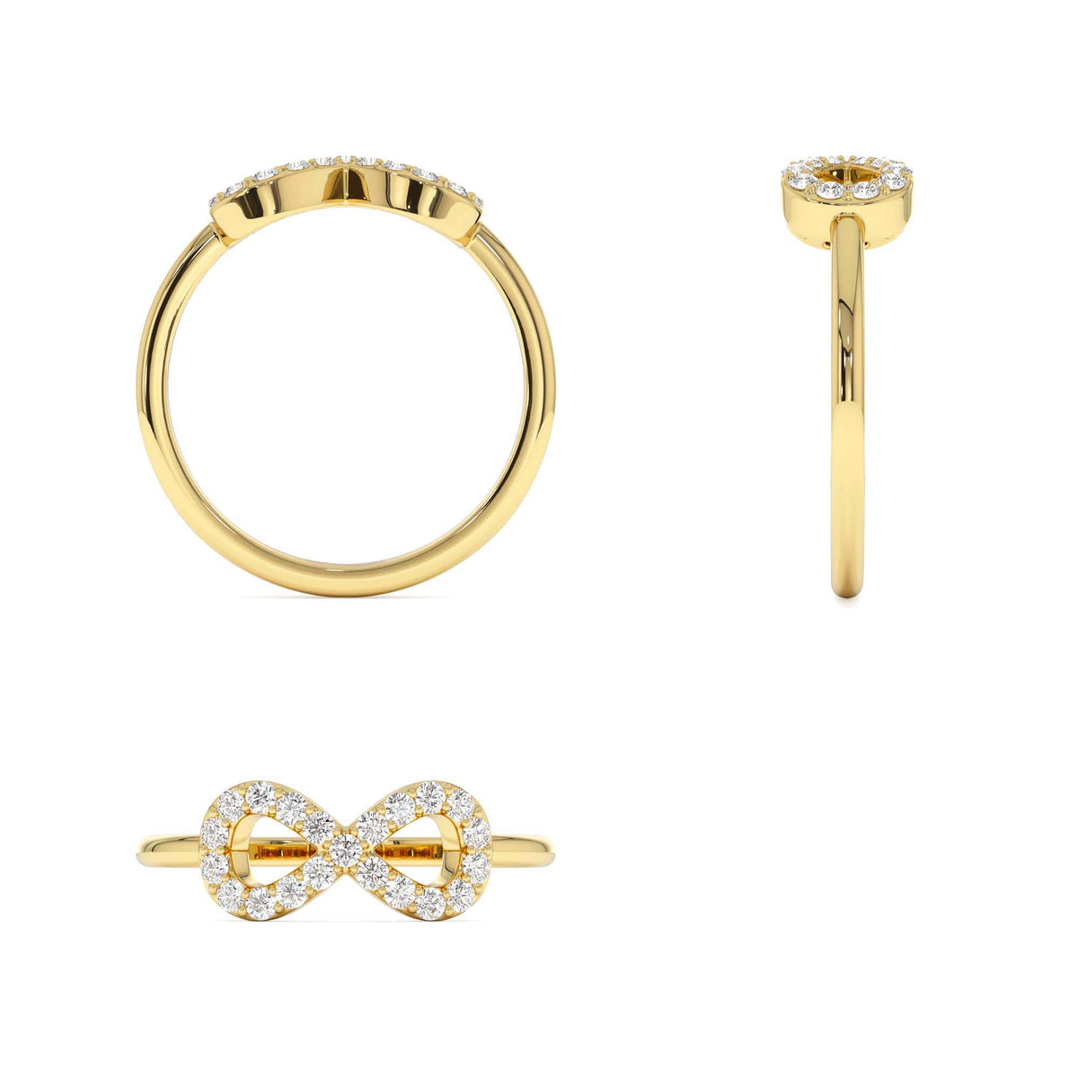 Diamond Infinity Symbol Ring in 14K Gold — view 3