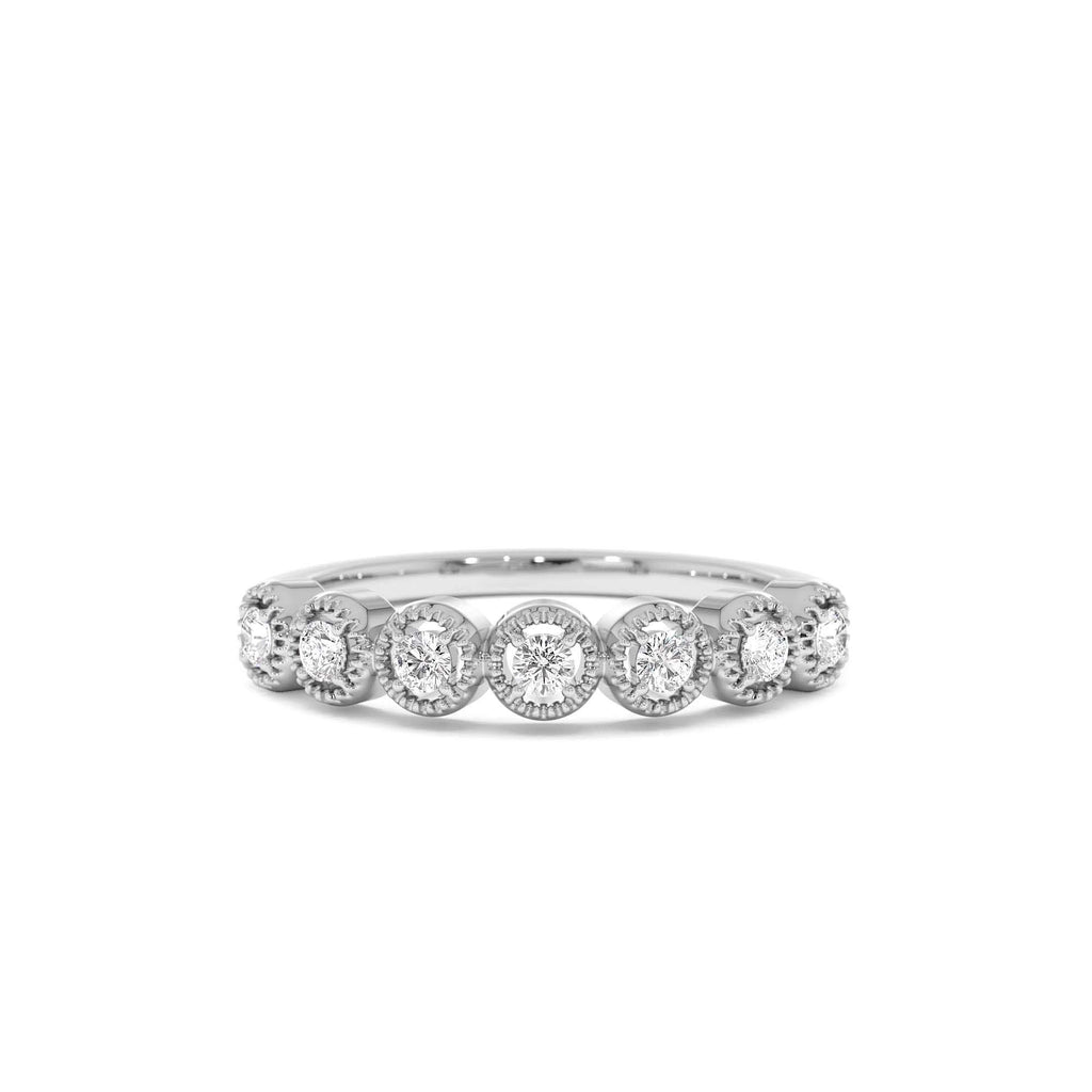 Vintage Style Diamond Band Ring in 14K Gold — view 4