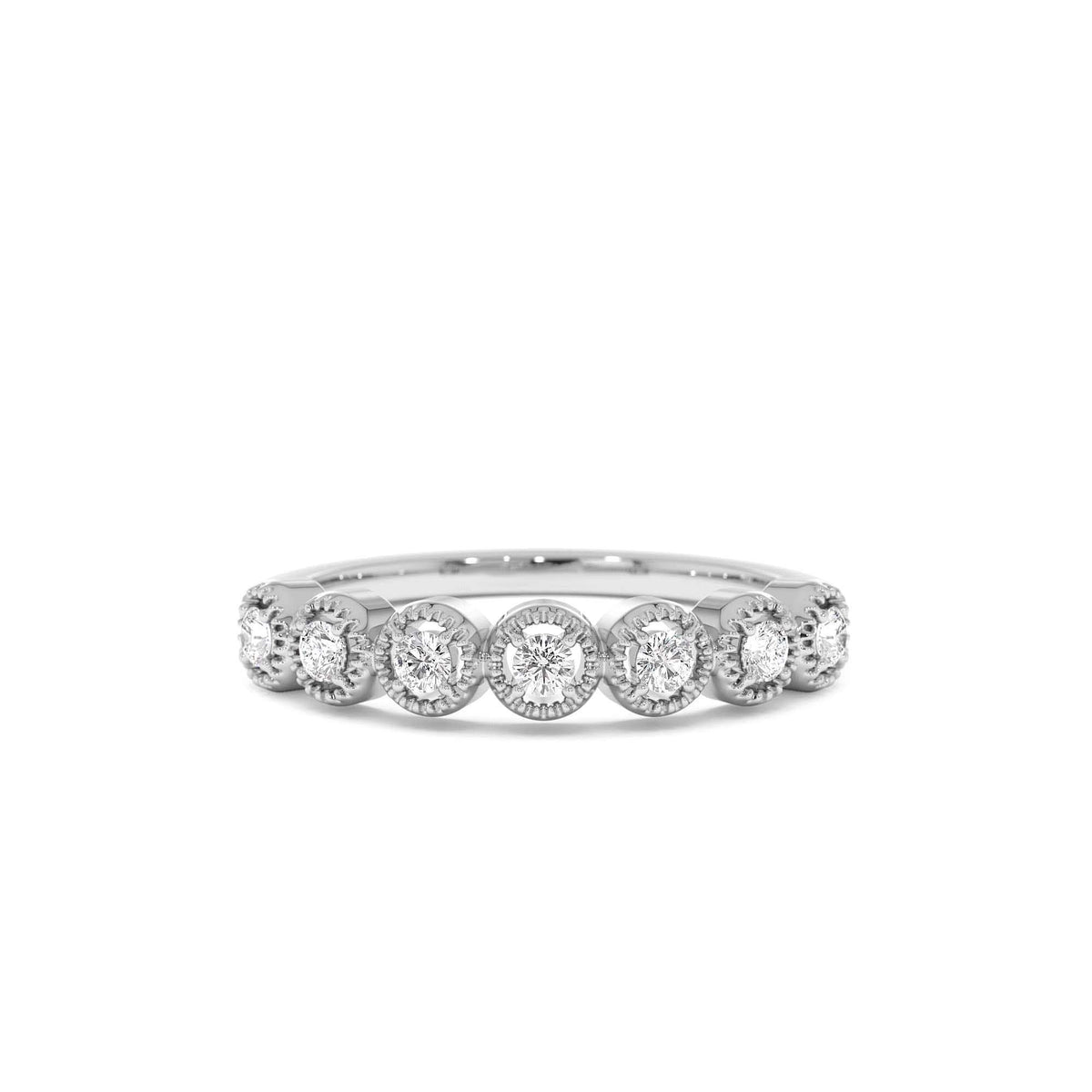 Vintage Style Diamond Band Ring in 14K Gold — view 4