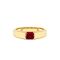 Emerald Cut Ruby Solitaire Ring in 14K Gold — view 1