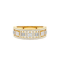 Wide Diamond Baguette Pave Ring in 14K Gold — view 1