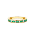 Bagguette Diamond & Emerald Ring in 14K Gold — view 1