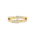 Double Row Bezel Setting Diamond Ring in 14K Gold — view 1