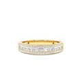 Horizontal Set Baguette Diamond Anniversary Band in 14K Gold — view 1