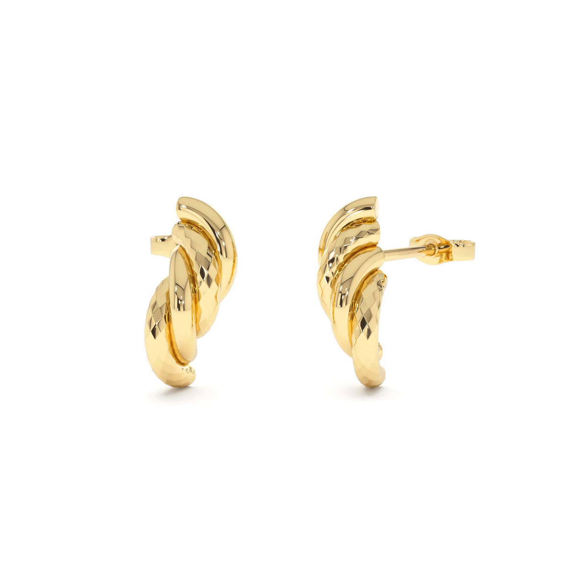 Twisted Curve Earrings in 14K Gold — view 1