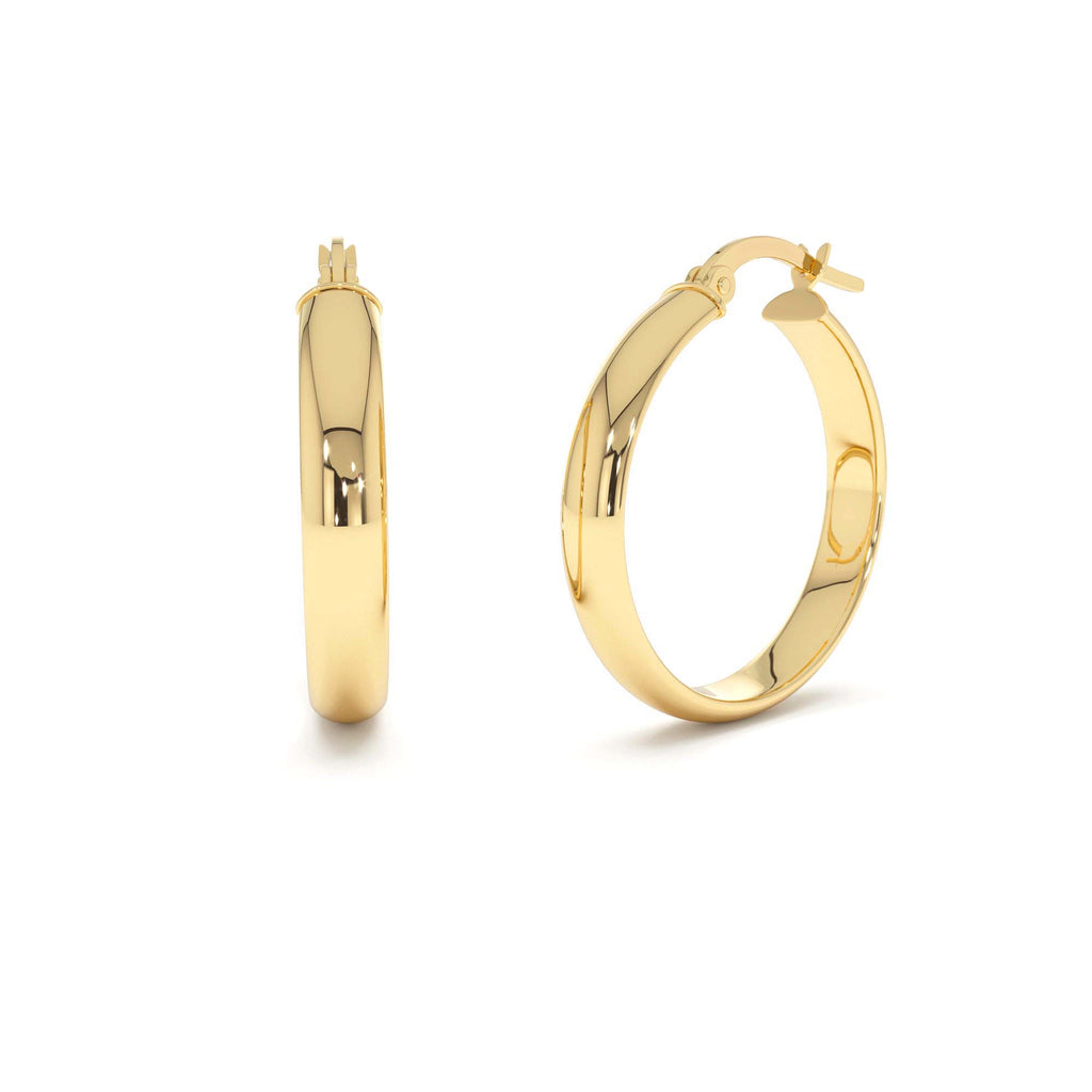 4MM Medium Hoops in 14K Gold — view 1