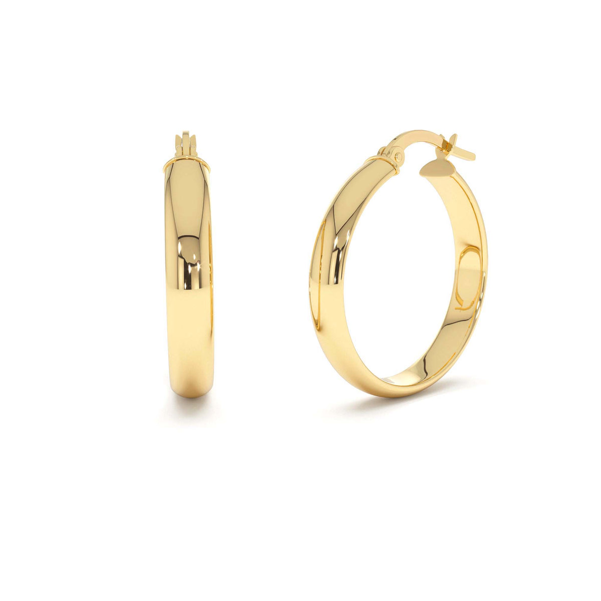 4MM Medium Hoops in 14K Gold — view 1