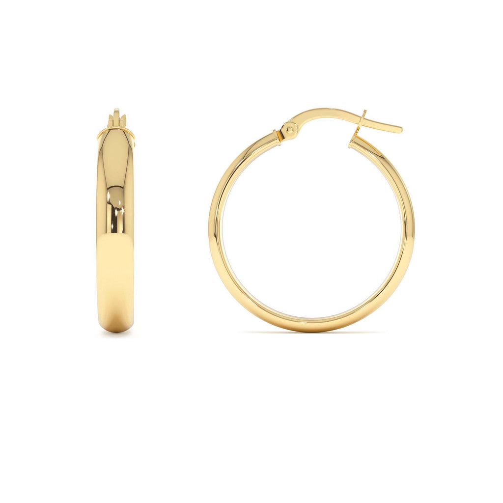 4MM Medium Hoops in 14K Gold — view 2