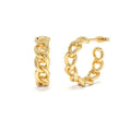 Chain Link Statement Hoop Earrings in 14K Gold — view 1