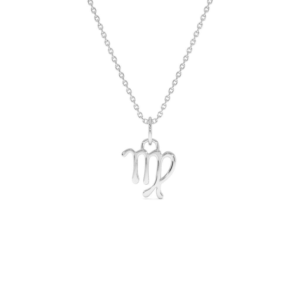 Virgo Zodiac Charm Necklace in 14K Gold — view 2