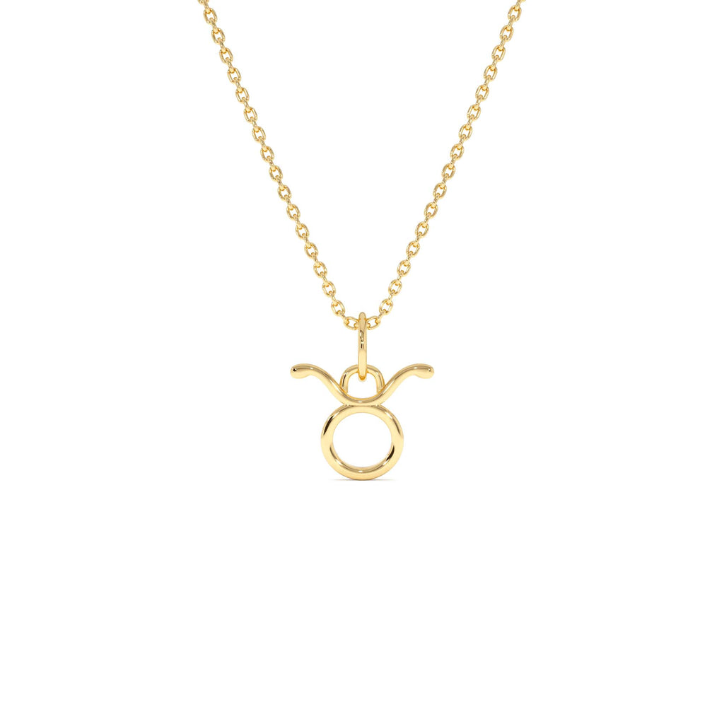 Taurus Zodiac Charm Necklace in 14K Gold — view 1