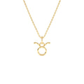 Taurus Zodiac Charm Necklace in 14K Gold — view 1