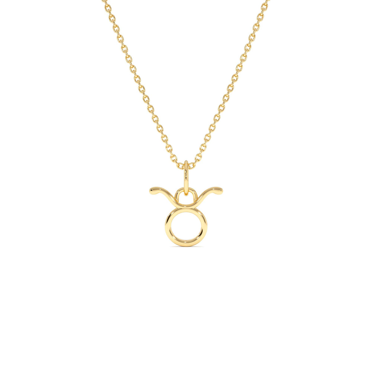 Taurus Zodiac Charm Necklace in 14K Gold — view 1