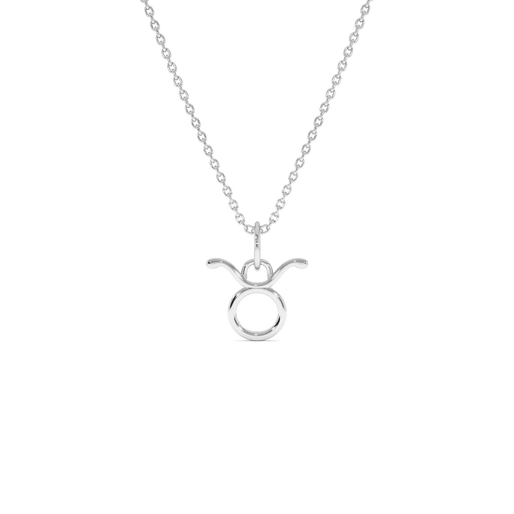 Taurus Zodiac Charm Necklace in 14K Gold — view 2