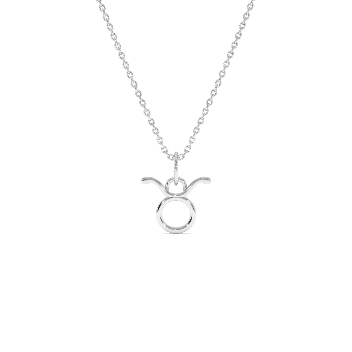 Taurus Zodiac Charm Necklace in 14K Gold — view 2