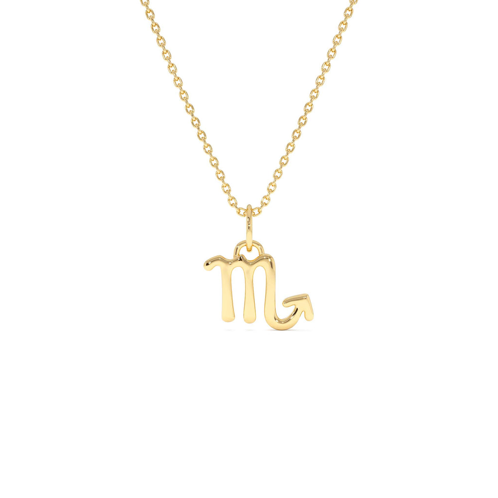Scorpio Zodiac Charm Necklace in 14K Gold — view 1