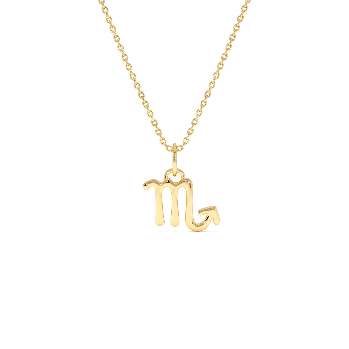Scorpio Zodiac Charm Necklace in 14K Gold — view 1