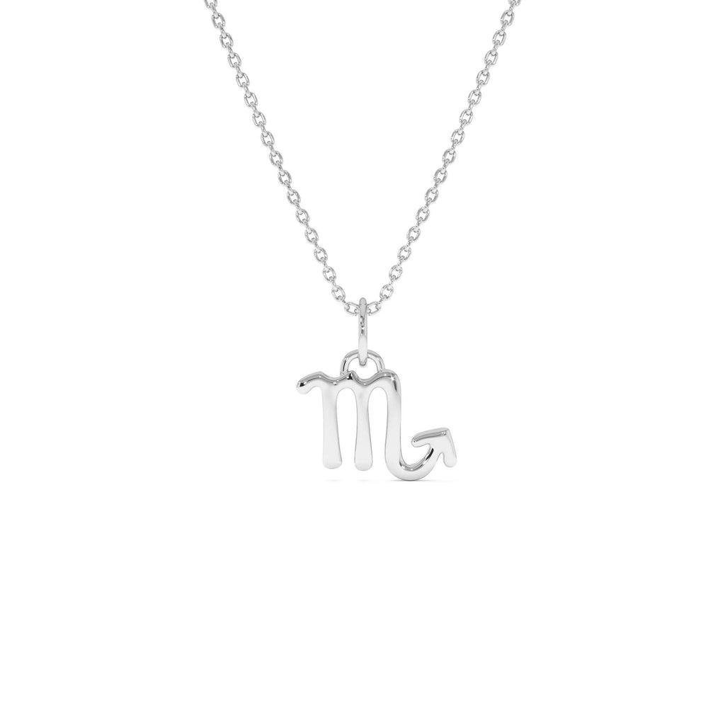 Scorpio Zodiac Charm Necklace in 14K Gold — view 2