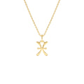 Pisces Zodiac Charm Necklace in 14K Gold — view 1