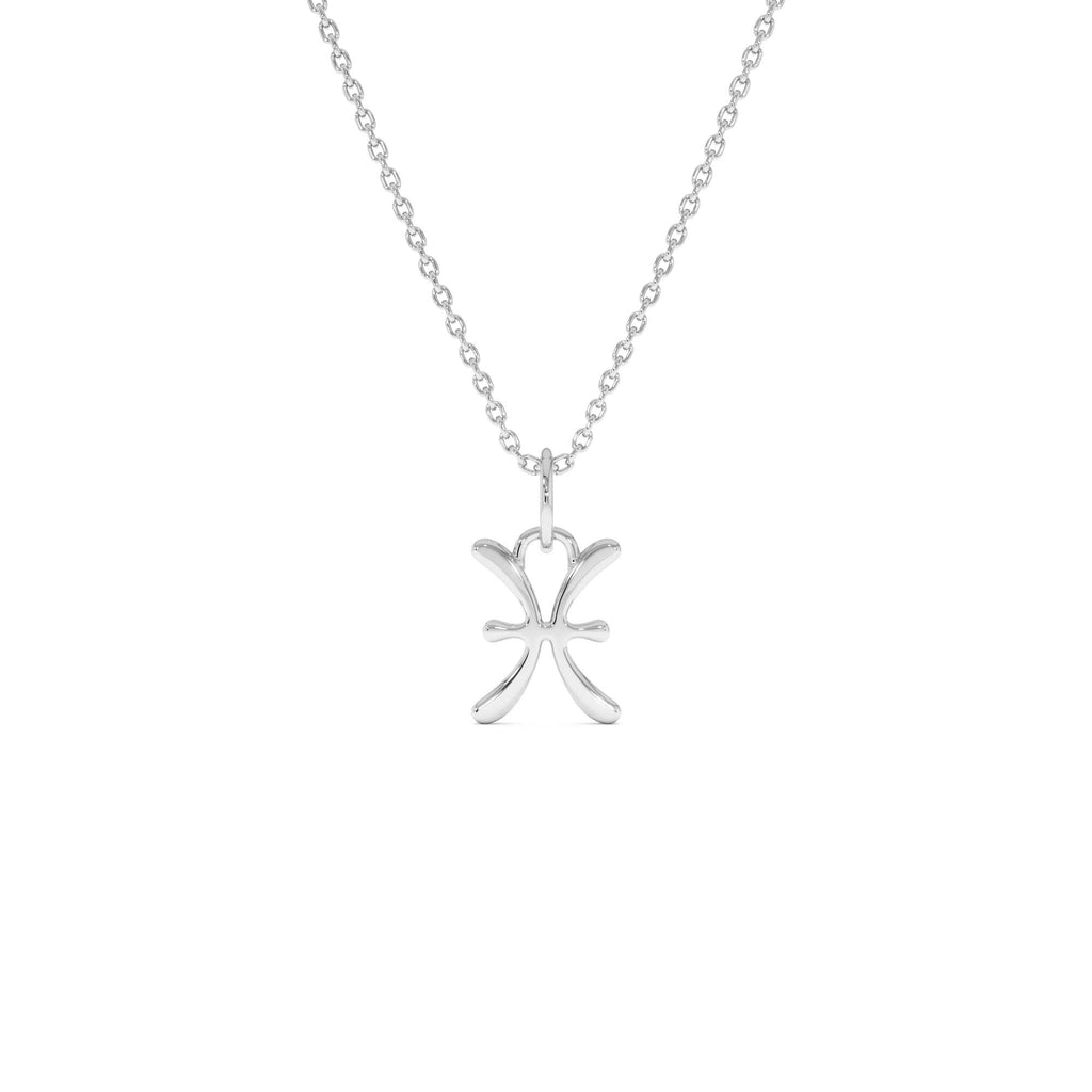 Pisces Zodiac Charm Necklace in 14K Gold — view 2