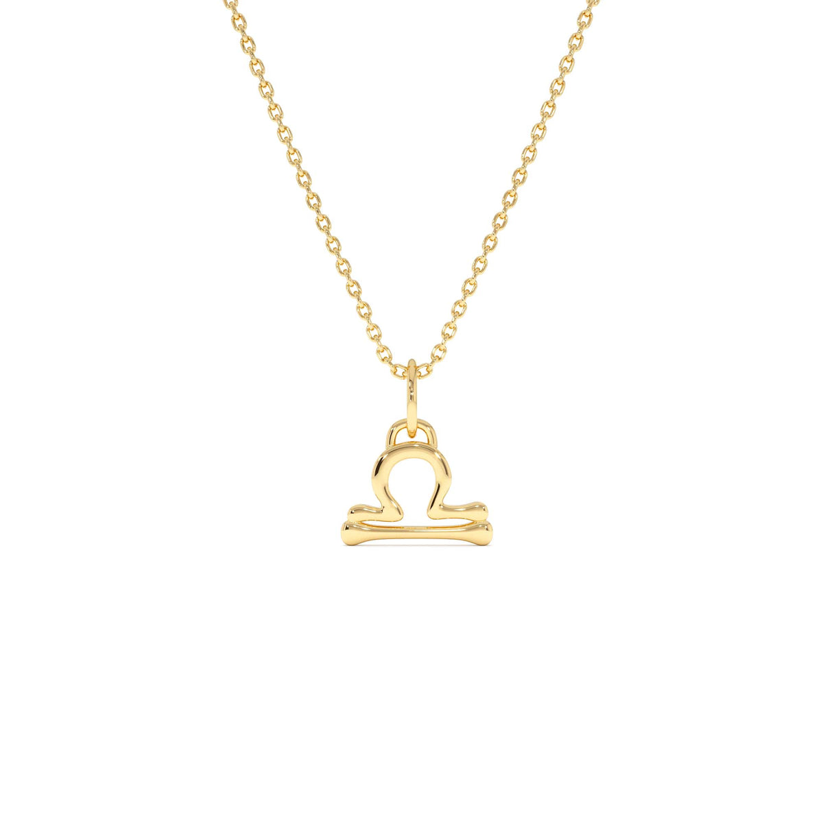 Libra Zodiac Charm Necklace in 14K Gold — view 1