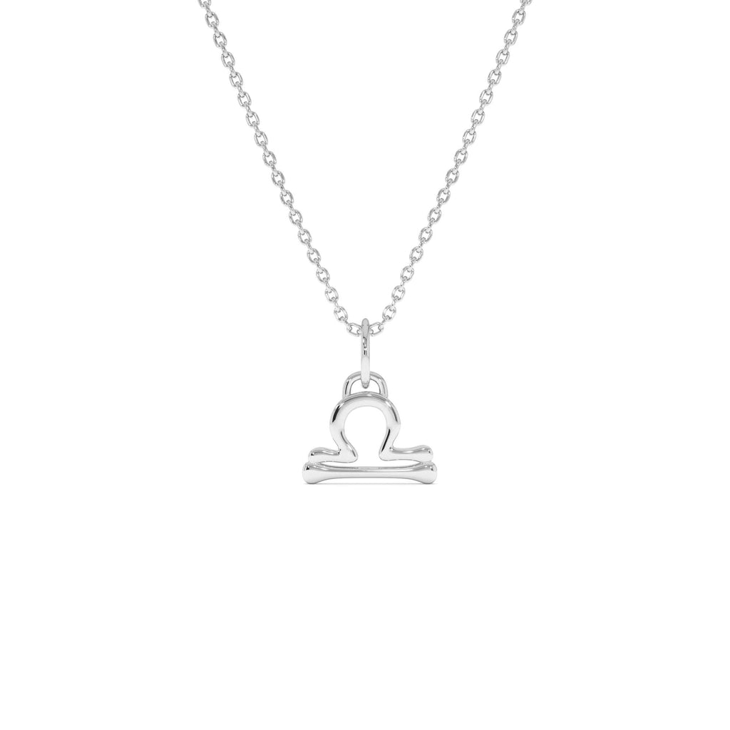 Libra Zodiac Charm Necklace in 14K Gold — view 2