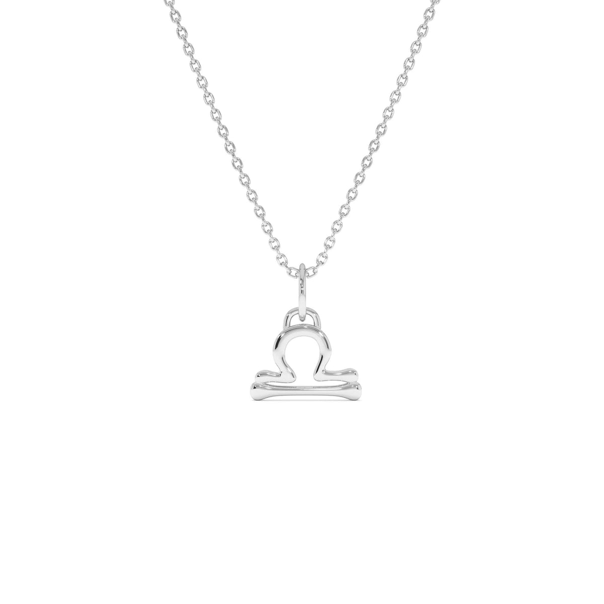 Libra Zodiac Charm Necklace in 14K Gold — view 2