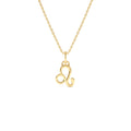 Leo Zodiac Charm Necklace in 14K Gold — view 1