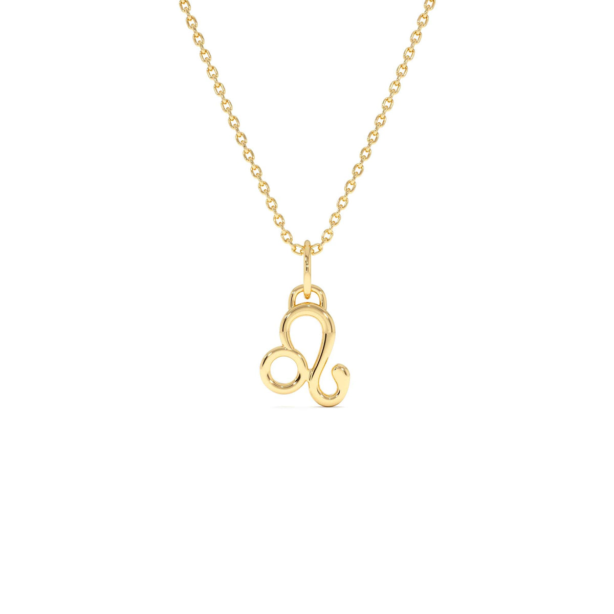 Leo Zodiac Charm Necklace in 14K Gold — view 1